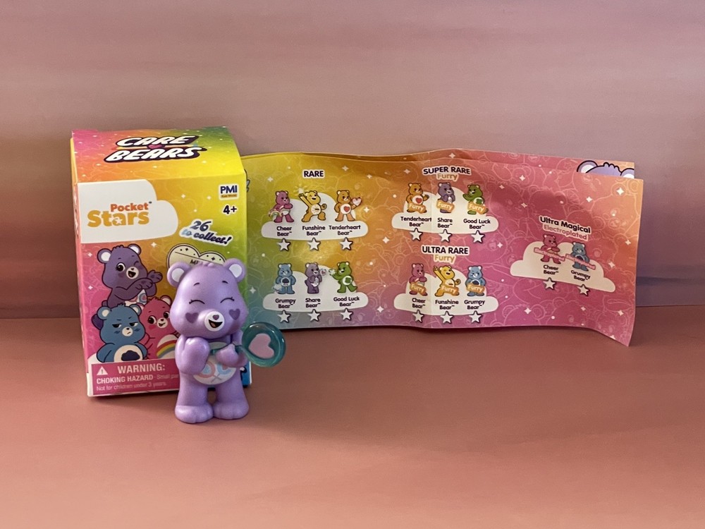 Care Bears Pocket Stars Share Bear holding a lollipop- RARE