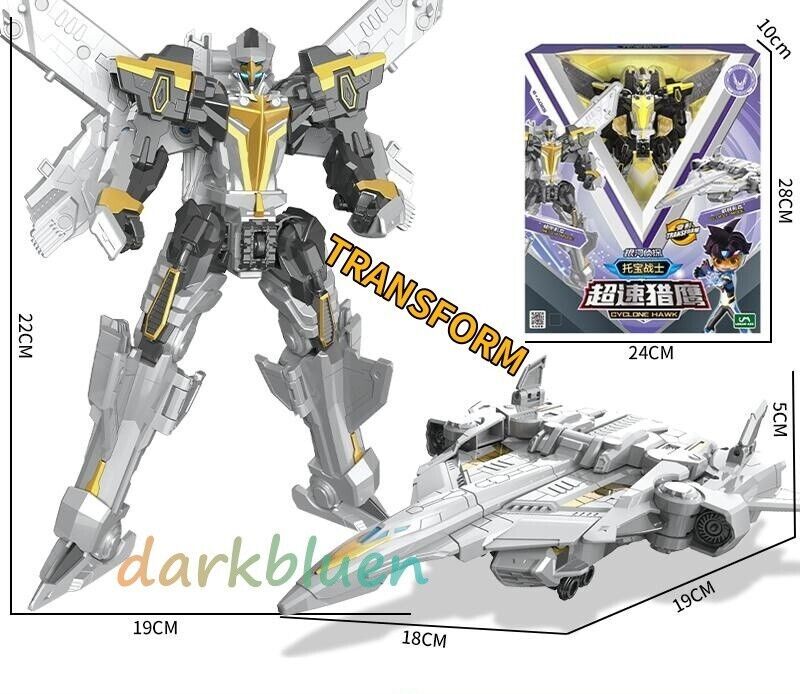 Tobot V GD Cyclone Hawk Aircraft Transforming Robot Vehicle Action Toy 8.7″