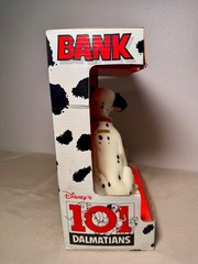 Vintage 101 Dalmatians Rubber Coin Bank Disney Character Collectible Toys