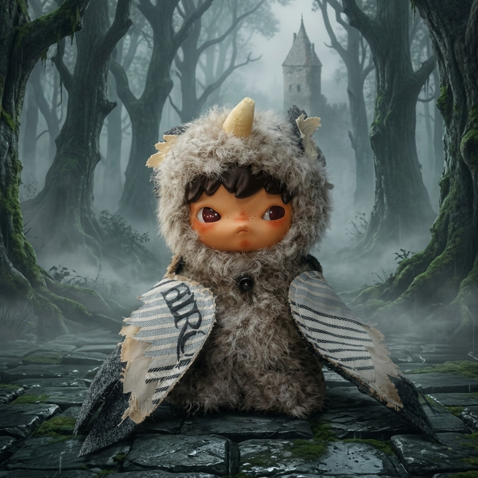 POP MART Hirono Tempered Aegis Secret Plush Pendant Mist Walker Series