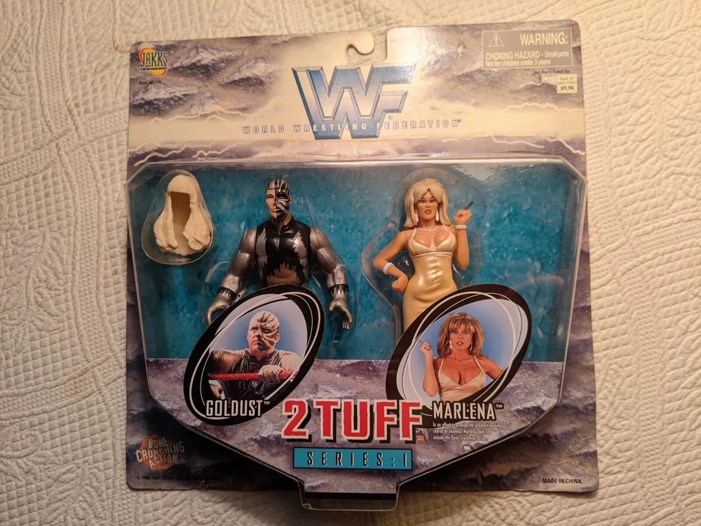 1998 Jakks WWF WWE Wrestling Goldust & Marlena 2 Tuff Series 1 Figures A