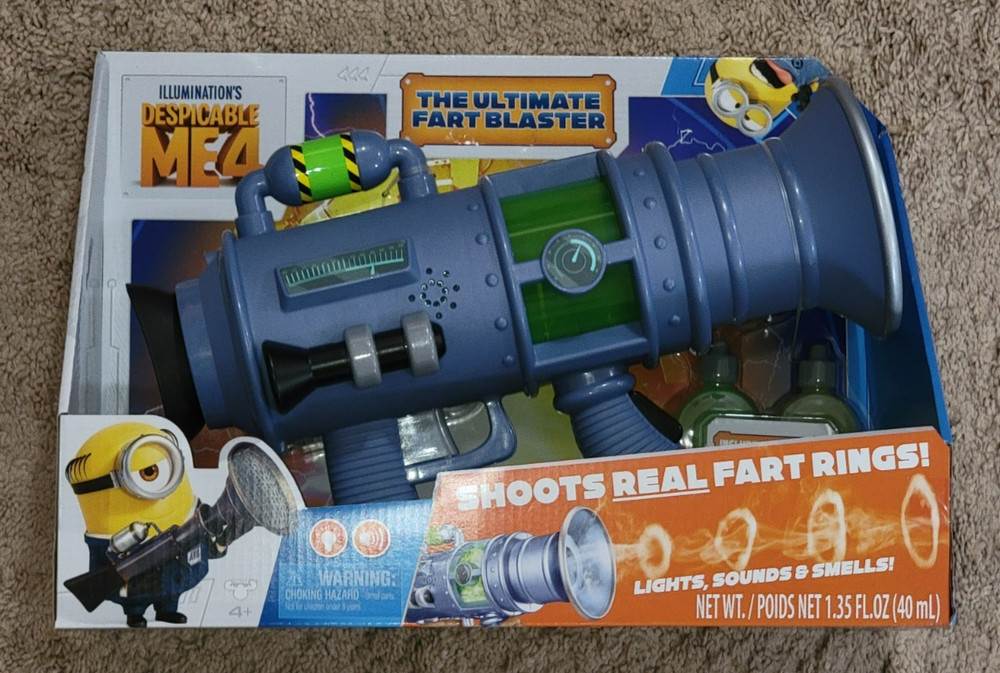 Minions Despicable Me 4 Ultimate Fart Blaster gun Shoots Real Farts and smells!