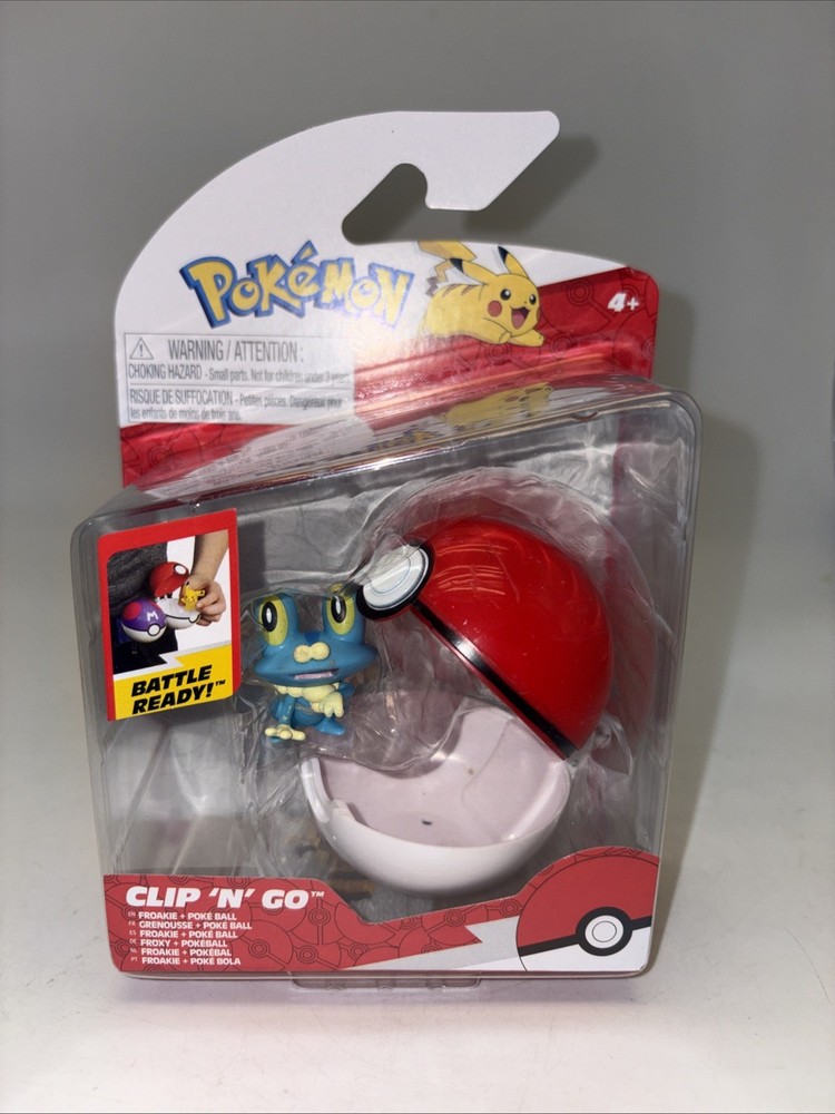 Pokemon Clip ‘N Go Froakie With Classic Poke Ball Collectible Figure Set