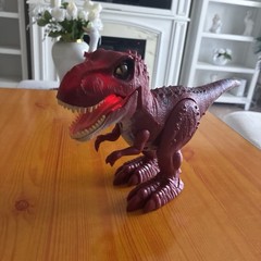 ZURU Robo Alive Red T-Rex Robotic Dinosaur Sound Walking Roaring Light Up Works!