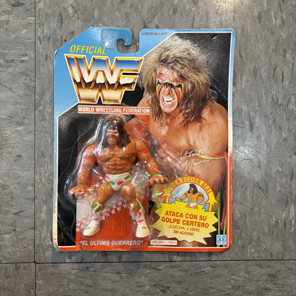 1991 Ultimate Warrior WWF Hasbro Figure Spanish Bent Card El Ultimo Guerrero
