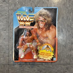 1991 Ultimate Warrior WWF Hasbro Figure Spanish Bent Card El Ultimo Guerrero