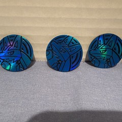 1999 POKÉMON FIGURES AND COINS SET WITH TWO-“RARE” PURPLE AND TRANSLUCENT FIGS
