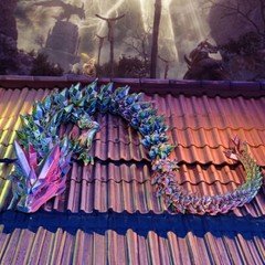 Easter Gift 3D Printed Dragon w/Egg Crystal Dragon Fidget Toys Full Articulated