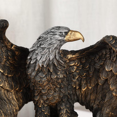 10.25″ Tall Patriotic Eagle on Rocks Statue Wild Bird Eagle Decorative Bronze Pa