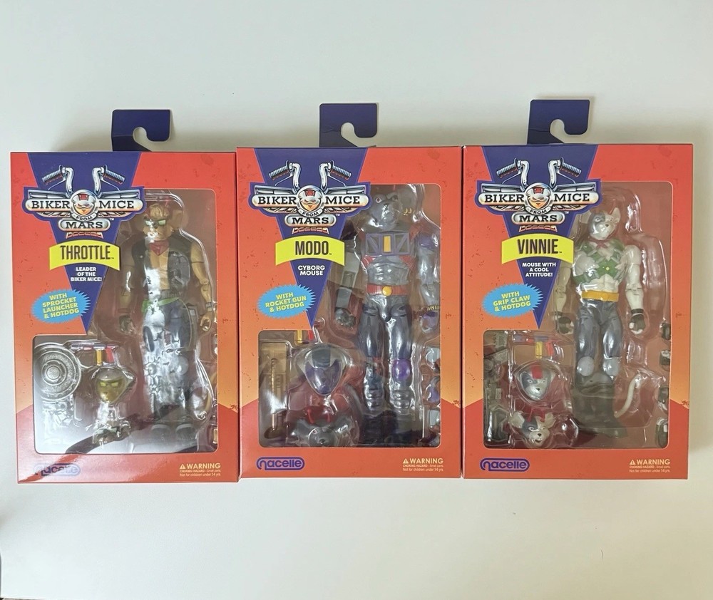 Biker Mice From Mars Collectible Lot Nacelle New Vinnie Throttle Modo Cyborg