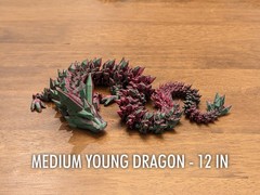 Large 24″ Articulated Rainbow Dragon Figure – Multi-Color 3D Printed Plastic, In