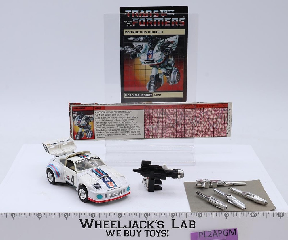 Jazz 100% Complete Vintage 1985 G1 Transformers Hasbro Action Figure
