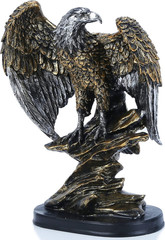 10.25″ Tall Patriotic Eagle on Rocks Statue Wild Bird Eagle Decorative Bronze Pa