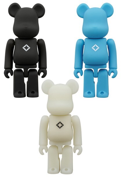 [set of 3] BE@RBRICK Helinox Black & Cyan & Glow 100% 15th Anniversary
