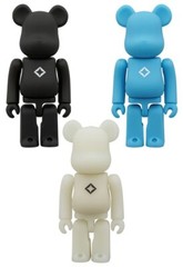 [set of 3] BE@RBRICK Helinox Black & Cyan & Glow 100% 15th Anniversary