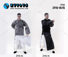 ZYTOYS 1/6 Male Kung Fu Traditional Chinese Clothing Robe Fit 12” Action Figure