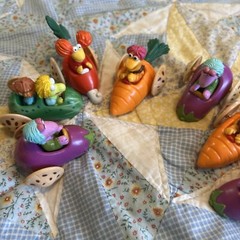 Vintage McDonald’s Jim Henson Fraggle Rock Vegetable Cars Lot Of 7 Toys 80’s