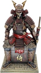 Japanese Samurai Warrior Figurine – Red Gold Decor^-