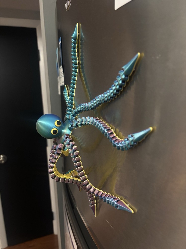 Flexi Critters Magnetic Articulated Octopus Toys Multiple Colors