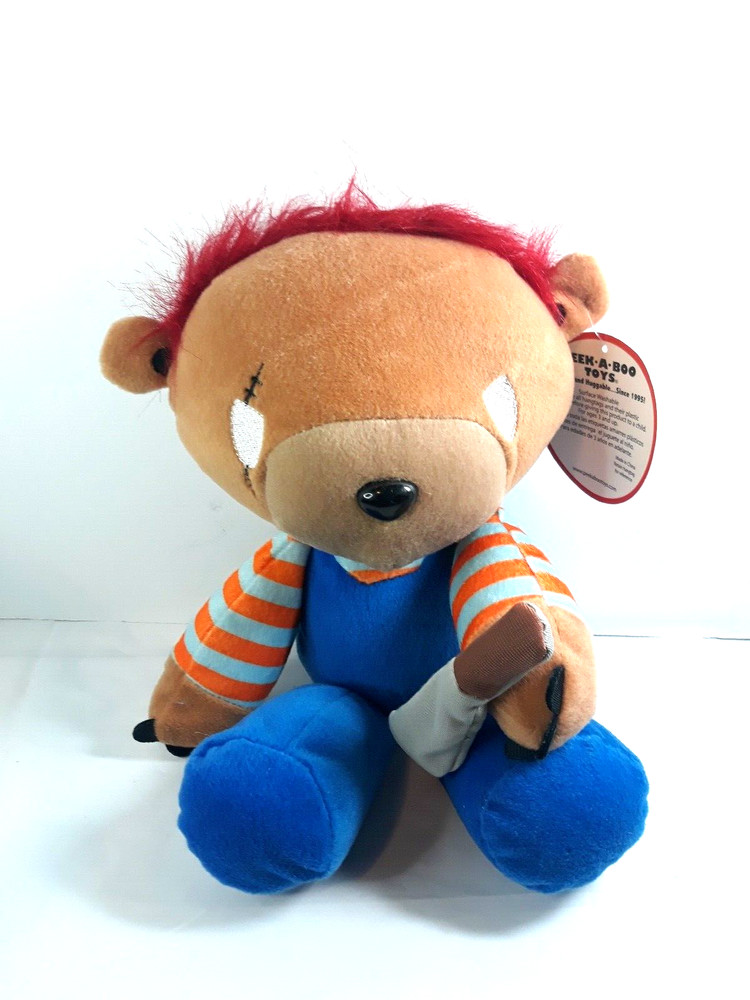 NWT chucky teddy bear plush Peek•a•Boo Stitched Eye with Knife F1