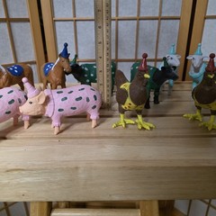 Ankyo Target Party Farm Animal W/Party Hat LOT OF 5 Pig Cow Horse Chicken Sheep