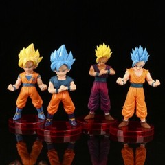 4pcs/Set Anime Dragon Ball Z Son Goku Vegeta Action Mini Figure Super Saiyan