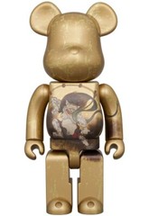 MEDICOM TOY BE@RBRICK The Wind God and Thunder God 100% & 400% 4 PCS SET JAPAN