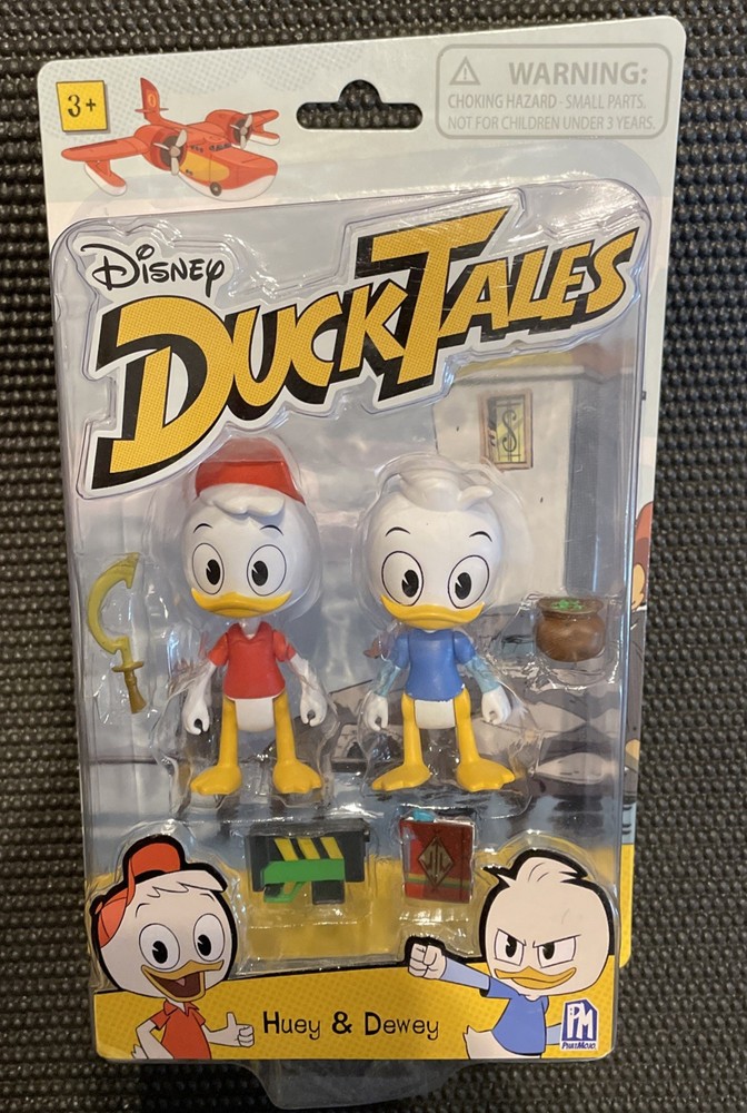 Disney DuckTales Huey & Dewey Figures 5” Phatmojo New Retired Non Mint Card