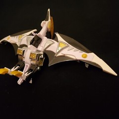 2003 Bandai Power Rangers Dino Thunder White Drago Zord Raptor Toy Rider White