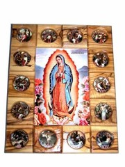 Holy Land Market Our Lady of Guadalupe with Stations of The Cross Icon Plaque