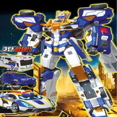 Metal Card Bot S Blue Cop Trinity Robot Toy Boy Transformer Korea Car