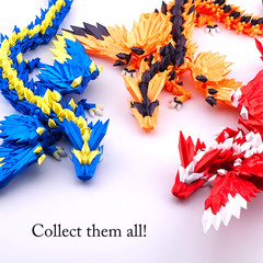 Lot 4 Articulated Winged Dragon Toys 11.25″ 3D Printed Dragon Fidget Desk Pets