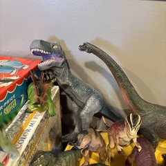 DINOSAUR Toy Figure Lot of 30 Hard Plastic Prehistoric Animals T Rex All Sizes