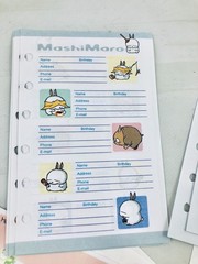 Mashi Maro Memo Diary refill. 30 sheets. 6 ring binder. Made in Korea. 2001