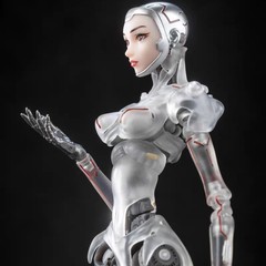 18cm Bone Workshop 1/12 AI Agent Lady Transparent Mech Action Figure