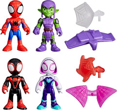 Marvel Web-Slinging Adventure Set, 3-Inch-Scale (7.6 Cm) Action Figure Set, Spi