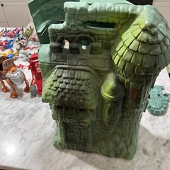 MOTU He Man Huge Lot Gray Skull Castle Weapons 18 Figures Mantisaur Stridor