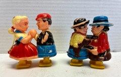 F4 VTG Marx Hard Plastic Dancing Couple & Gunslingers Ramp Walkers 1950’s