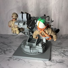 Custom WWII US Navy BOFORS 40MM A/A Gun; US Navy 1/6 +2 custom figs/oufit