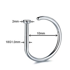 Unisex Fake Nose Ring Clip, Stainless Steel Septum Earrings Punk Fashion Body Je