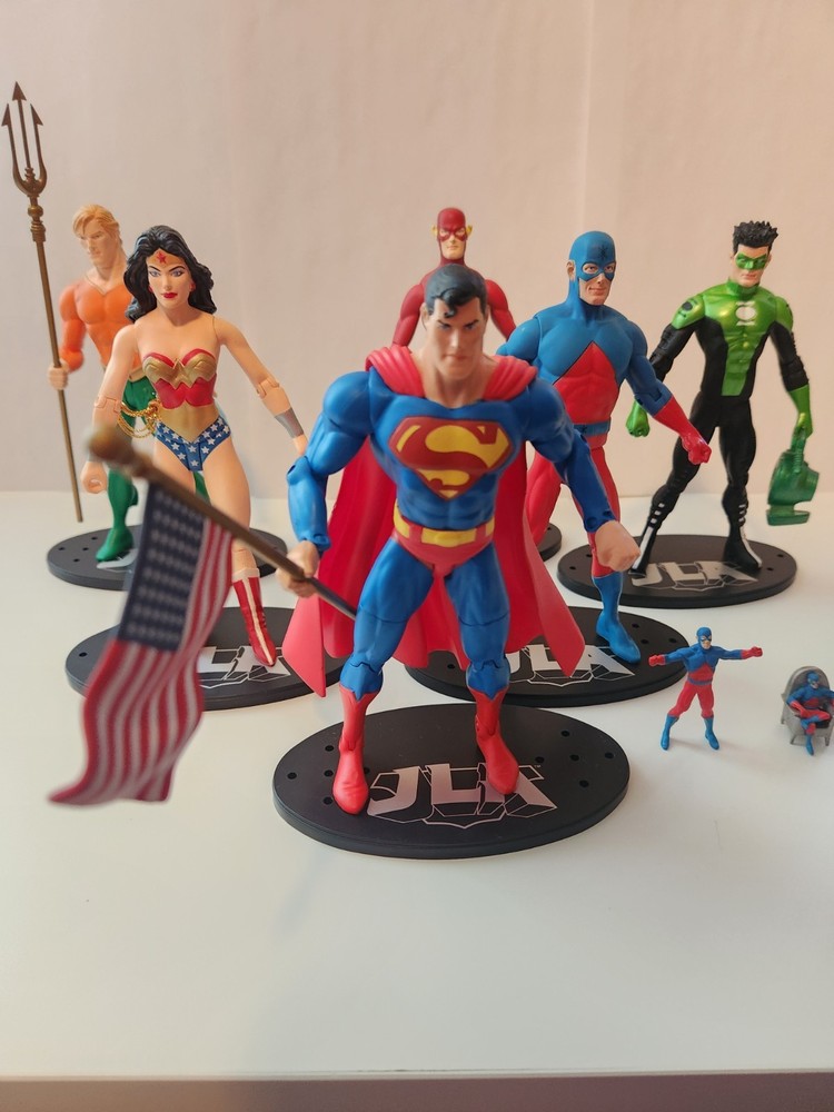 DC Direct JLA Action Figures Complete Set Of 5 Superhero Figures plus The Atom