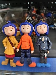 Coraline Style Silicone Keychain Horror Doll Bag Charm Toy（3pc）