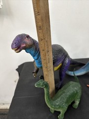 Lot (4) Vintage 80s & 90s Imperial Dinosaur Toy Vibrant Colors Apatosaurus