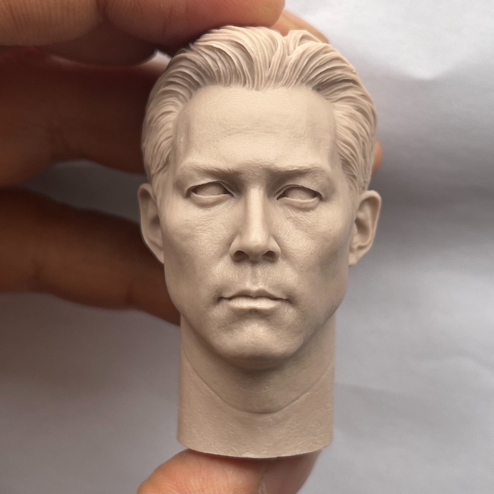 1:6 Unpainted Lee Jung Jae Head Sculpt South Korea Actor Head Model Toys