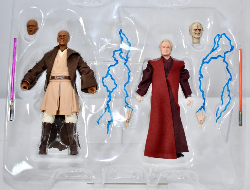 Star Wars The Black Series Mace Windu & Darth Sidious Deluxe Two Pack NO BOX