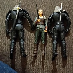 The Witcher Fully Jointed Black Brown Green Plastic Action Figure Collection Set