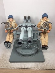 1/6 CUSTOM WW2 US NAVY BOFORS 40MM ANTI AIRCRAFT GUN BATTERY + 2 CUSTOM FGURES