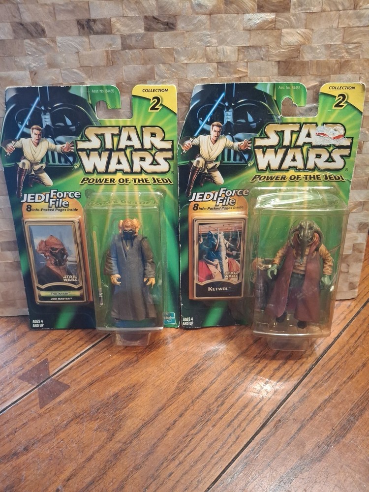 Lot Of Hasbro Star Wars Power of the Jedi Ketwol & Plo Koon Action Figures NIB