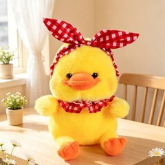 9.1in Big Billed Duck Plush Toy Cute Yellow Duck Soft Stuffed Doll Hairband
