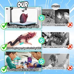 12″ 3D Printed Dragon Egg, Mystery Articulated Crystal Dragon Egg Fidget Toys…